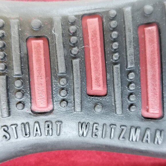 Stuart Weitzman Red Suede Leather Ballet Flats Gem Jewel Made in Spain Size 5.5M - Picture 10 of 11